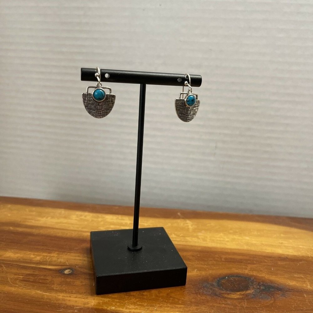 NWOT Fishhook Earrings blue and silver tone‎ dainty A